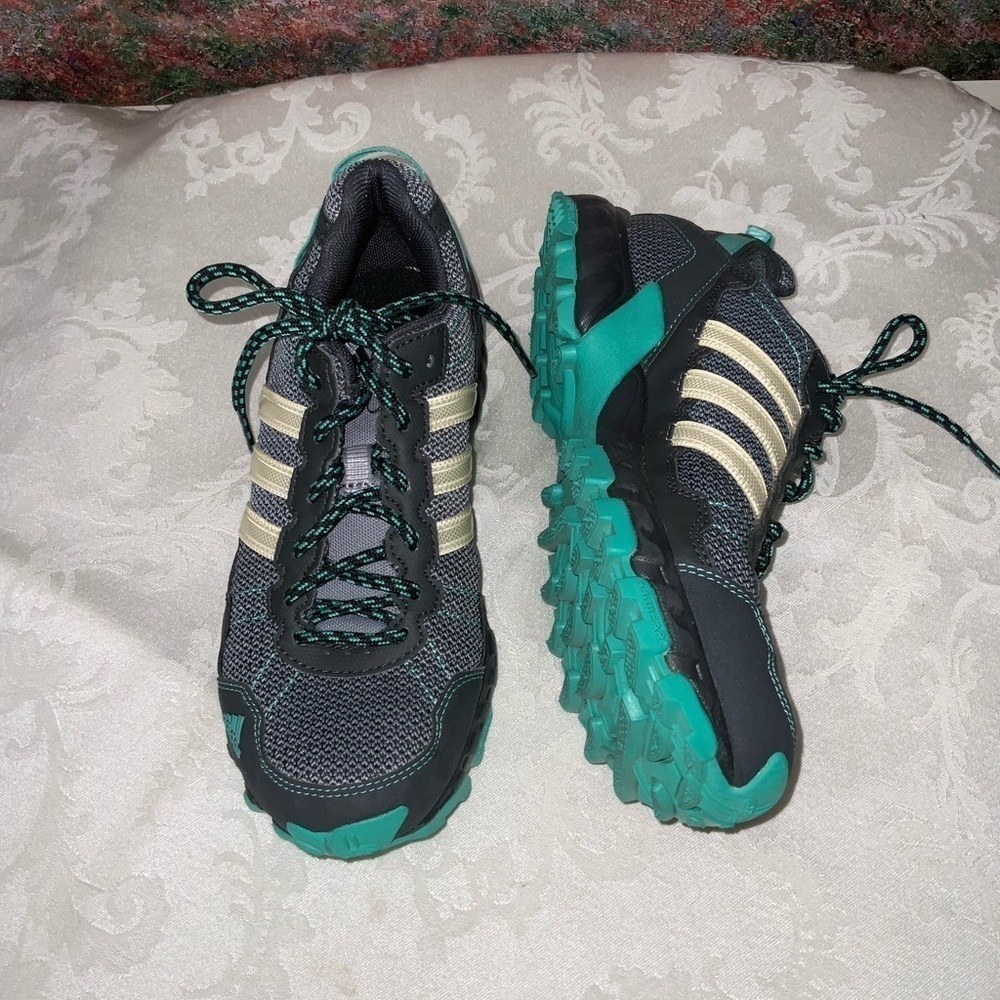 NEW Adidas PYV 702001 Green & Gray Mesh Lace Up Reflectors Running Shoes 6.5 - Picture 12 of 15